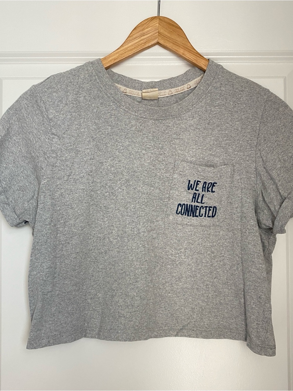 Target ‘We are all Connected’ ‘Trust the Universe’ Gray Crop Top